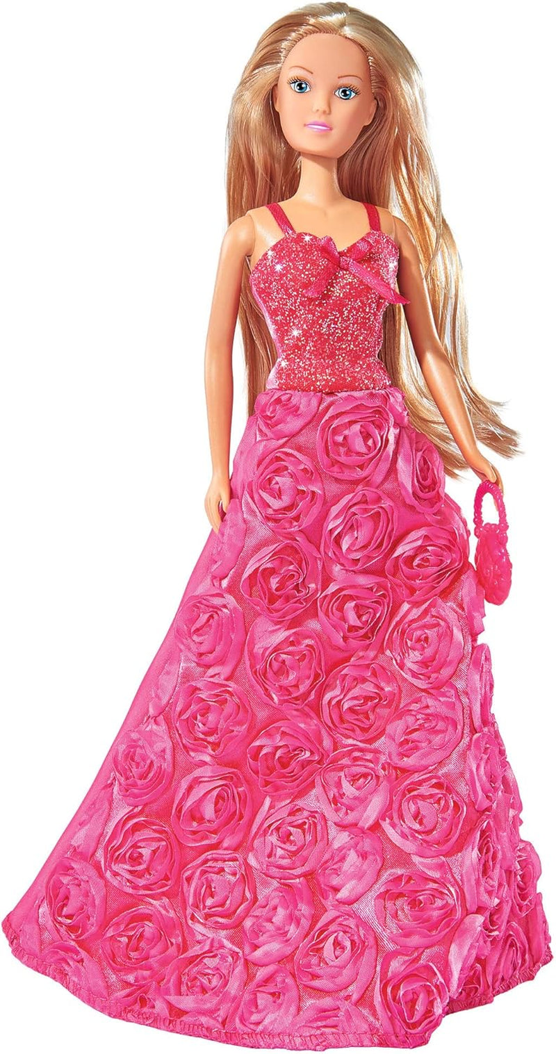 Simba 105739003 - Steffi Love Princess Gala Fashion, 2-Fach Sortiert, es Wird nur EIN Artikel geliefert, Spielpuppe als Prins in traumhaften Rosenkleid met Handtas, 29cm, ab 3 Jahre