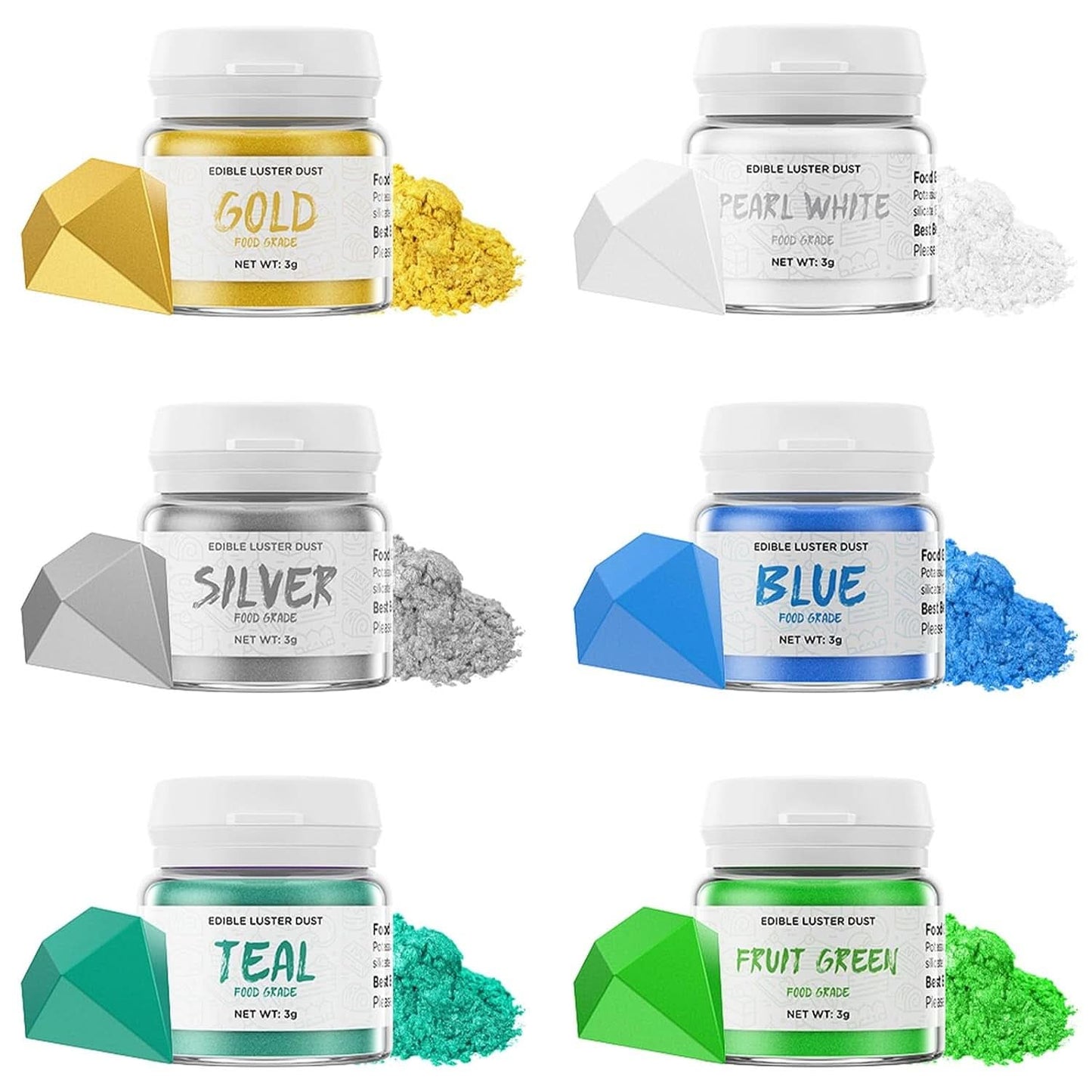 Eetbare glitters, 3 gram Naty Shop Coole kleuren