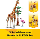 LEGO Creator 3In1 Dierensafari, creatieve set met dierenfiguren, 3 bouwopties: Speelgoedgiraffe, gazelle en leeuw, speelgoeddieren voor meisjes en jongens, natuurlijk cadeau voor kinderen vanaf 9 jaar 31150 Bouwsets Beuche den LEGO-Store