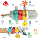 Fehn Babyhandpop Krokodil - Knuffel met rammelaar, ritselend papier, bijtring en pieper - Babyhandpop - Knalspeelgoed voor baby's en peuters vanaf 6 maanden Babyspeelgoed Naty Shop