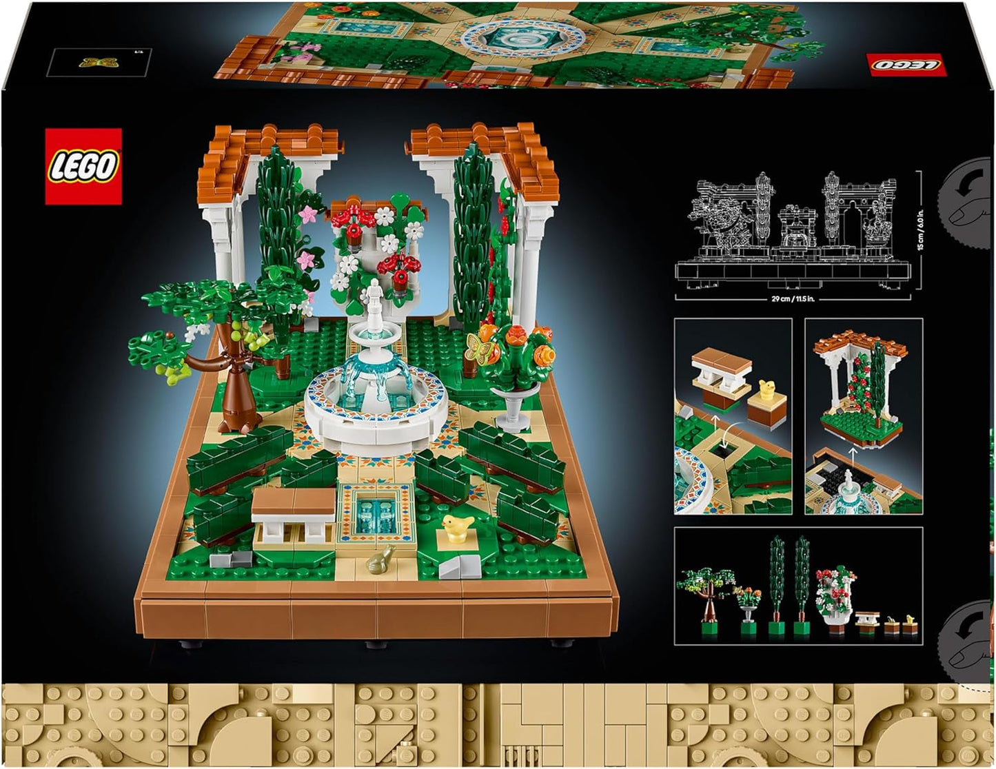 LEGO Icons Fountain Garden - Miniatuurbouwset voor volwassenen met bladeren, cipressen, bomen, wijnranken, bloemen - Creatief verjaardagscadeau-idee, housewarming-cadeau voor dames, heren - 10359 Bouwsets Beuche in LEGO-Store