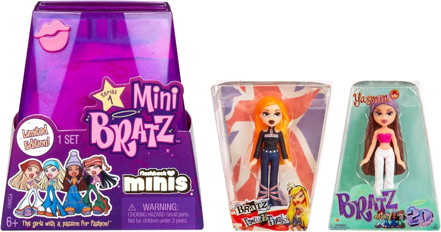 Bratz Miniverse MGA's Y2K Nostalgia Flashback Minis Limited Edition poppen - SURPRISE PACK - 2 Bratz Mini-poppen en vitrine - Geweldig cadeau voor kinderen en verzamelaars 6+