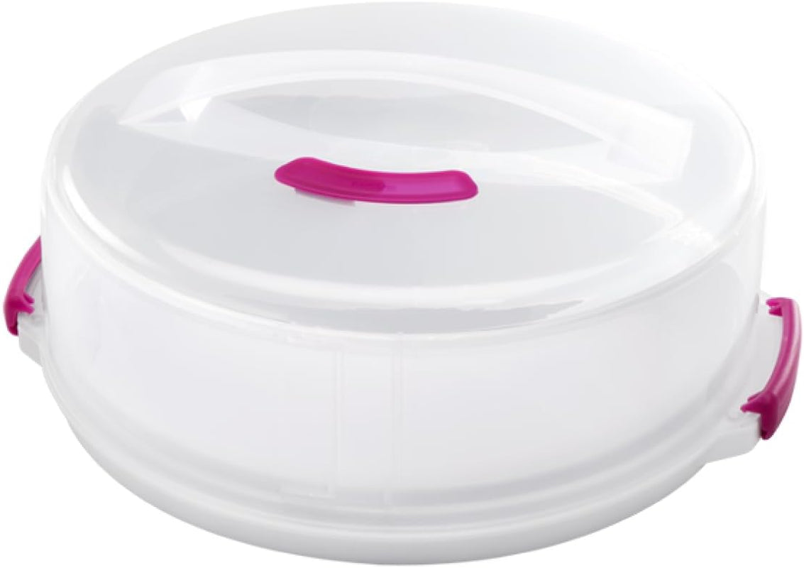 Metaltex taartvorm, in hoogte verstelbaar, polypropyleen, wit/transparant, ⌀ 30 cm, in hoogte verstelbaar 8 en 15 cm Naty Shop voedselbewaardozen 30 X 30 X 15 Cm