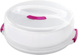 Metaltex taartvorm, in hoogte verstelbaar, polypropyleen, wit/transparant, ⌀ 30 cm, in hoogte verstelbaar 8 en 15 cm Naty Shop voedselbewaardozen 30 X 30 X 15 Cm