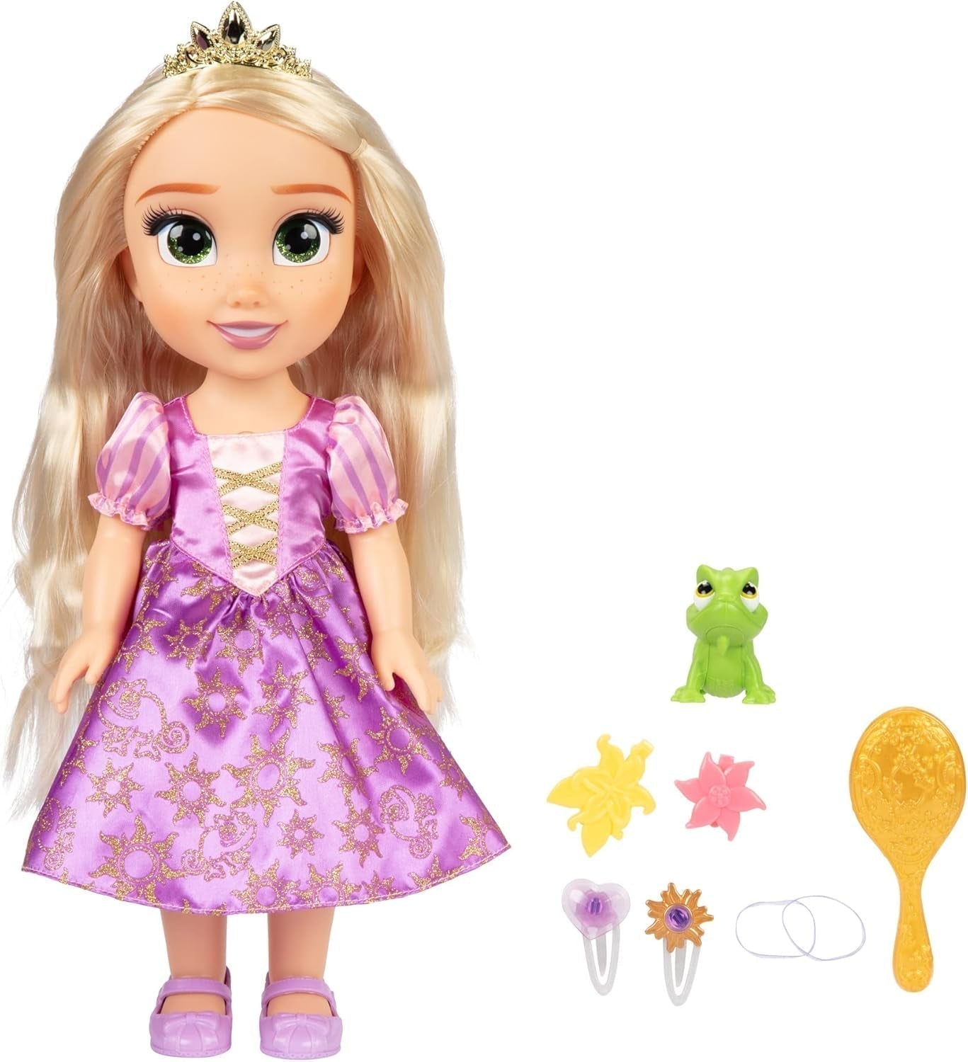 Disney Princess zingende Rapunzel-pop 35 cm, zingt "I See the Light", Inclusief accessoires voor meer plezier, Perfect voor meisjes vanaf 3 jaar, Paarse Naty Shop-poppen Standaardtitel
