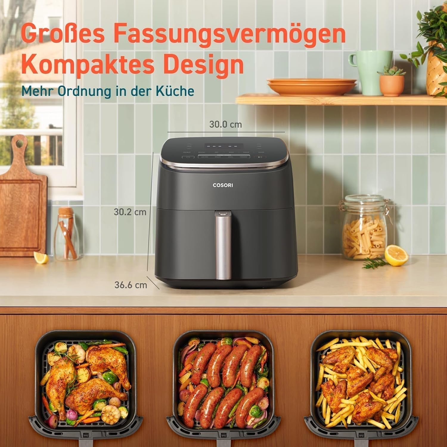 Cosori Turboblaze Heteluchtfriteuse Airfryer, 9-in-1, 6 liter, stil Apparaten Naty Shop