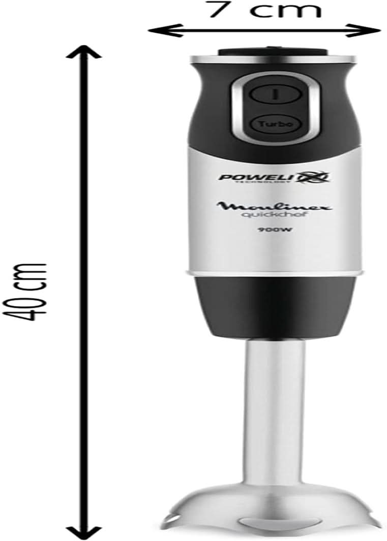 DD6558 DD655810 Quickchef 3-in-1 Tauchmixer, Powelix-Technologie, 3 Zubehörteile, Edelstahl, Stahl/Schwarz Kitchen Naty Shop