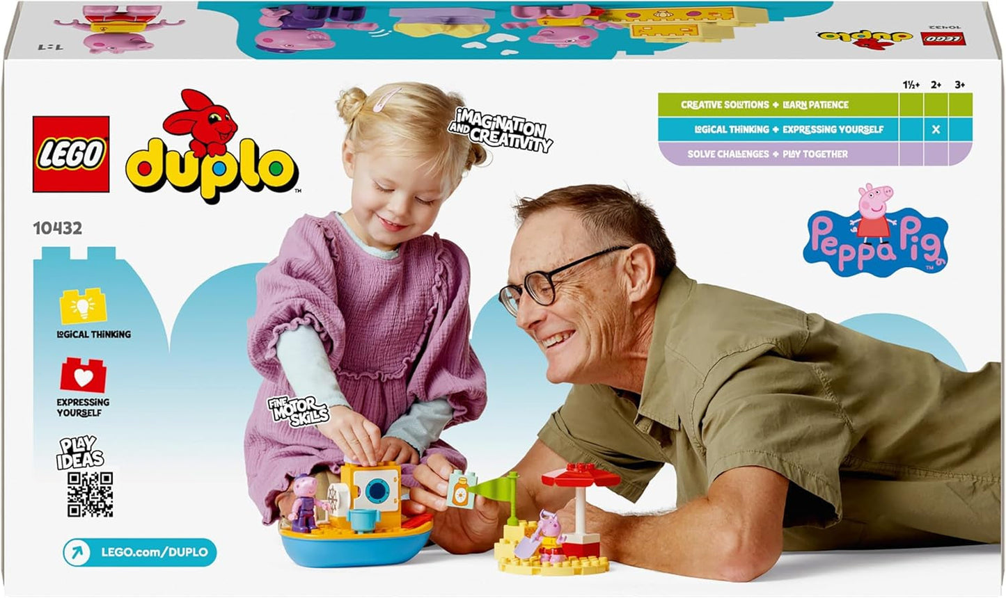 LEGO DUPLO Peppa's boottocht: speelgoedboot speelset om te bouwen en te herbouwen met 2 figuren, creatief speelgoed, cadeau-idee voor 2-jarigen, jongens en meisjes 10432 Bouwsets Besuche den LEGO-Store