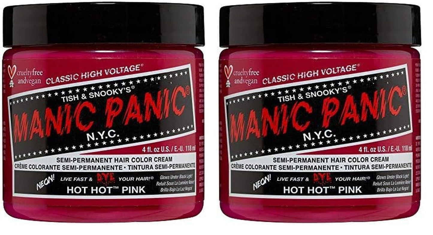 Manic Panic Hot Hot Pink Klassieke Crème Vegan Cruelty Free Semi-permanente haarverf 118 ml Naty Shop Haarverf Hot Hot Pink 118 Ml (2-pack)