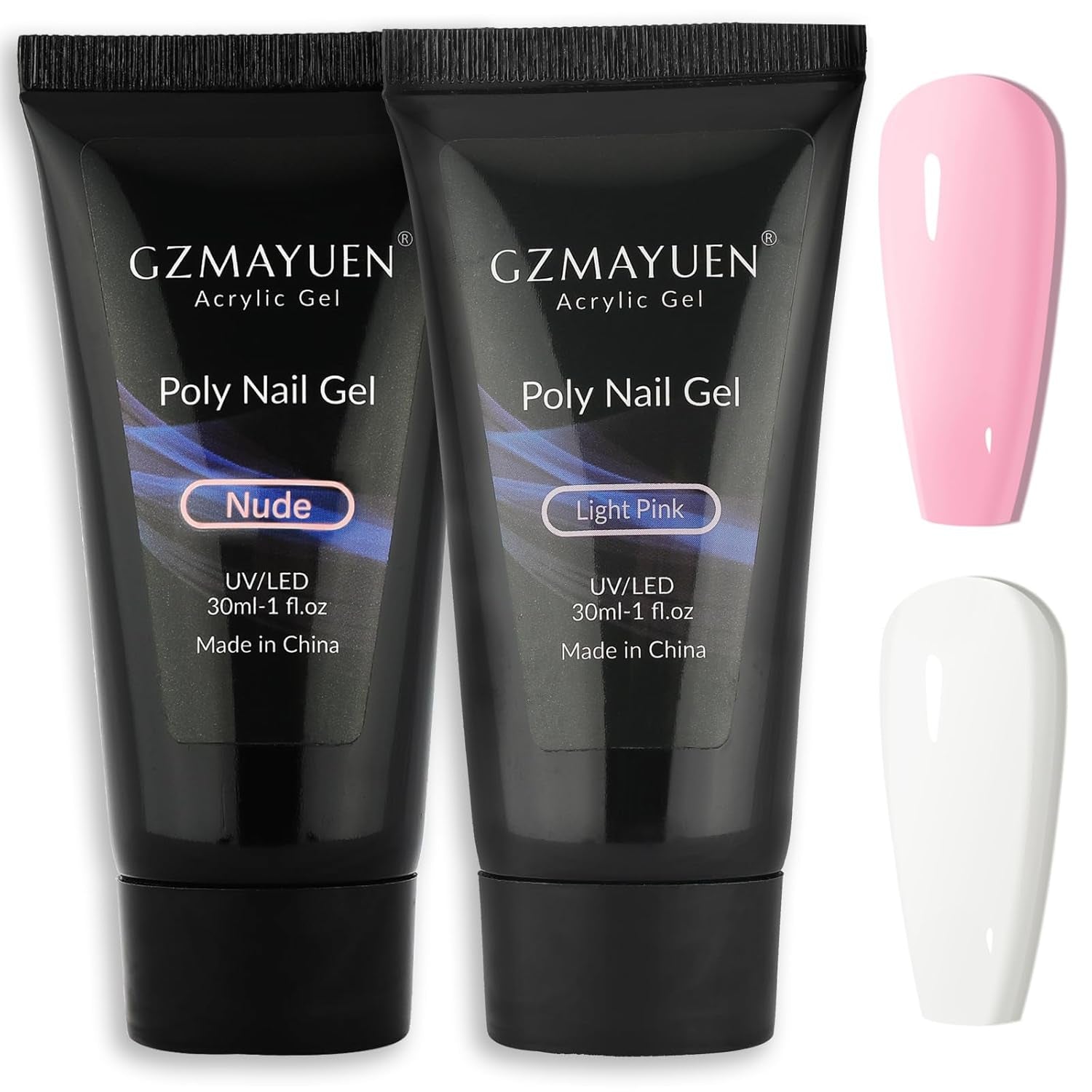 GZMAYUEN Poly Nail Gliding Solution 30 ml * 2 nagelverlengingsgel Vloeibare poly-extensiegel - Gemakkelijke doe-het-glijoplossing met borstel