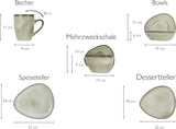 CreaTable, 23769, CLOUDY-serie, Zand, 10-delige serviesset, porseleinen combinatieservies, vaatwasmachine- en magnetronbestendig, kwaliteitsproductie
