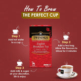 Twinings English Breakfast Black Tea 50g, 25 theezakjes, volle, ronde en sterke zwarte thee van de beste theeplantages in Sri Lanka en India. Zwarte thee, verpakking van 1 (1 x 50 g)