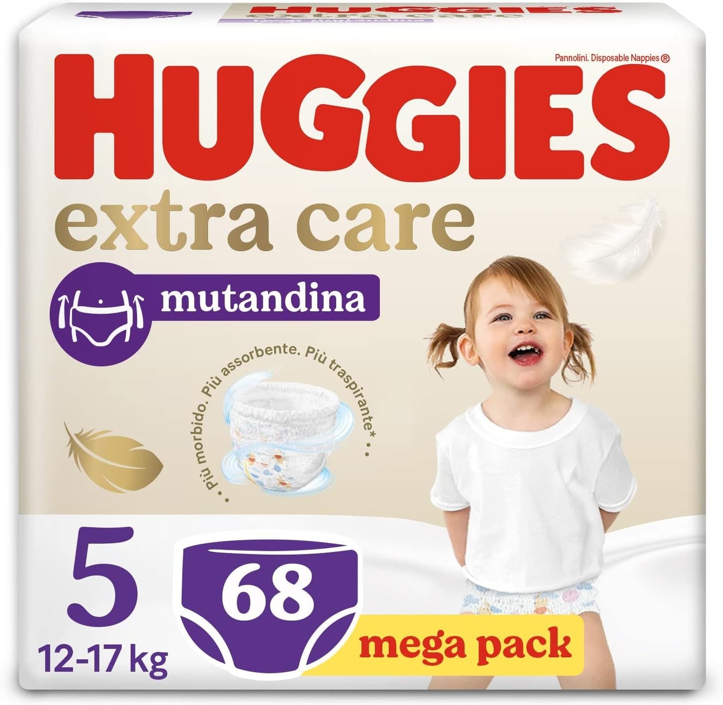 Huggies Extra Care luiers, ultra absorberend, maat 5 (12-17 kg), 68 stuks