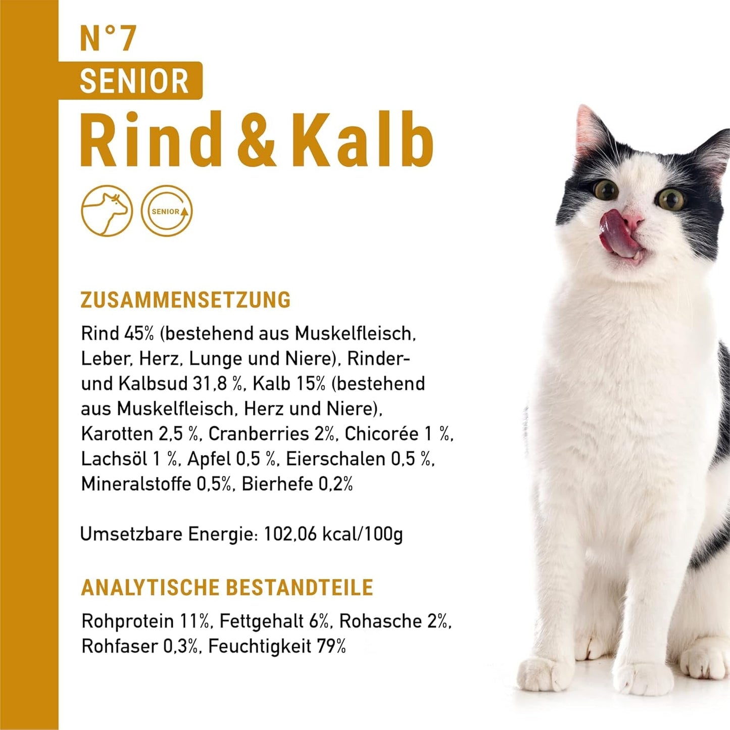 catz finefood Senior Collection Katzenfutter nass - Premium Nassfutter für Ihre Senior Katze - getreidefrei, ohne Zucker, hoher Fleischanteil, Vitamine & Mineralien (6 x 200g dosis)