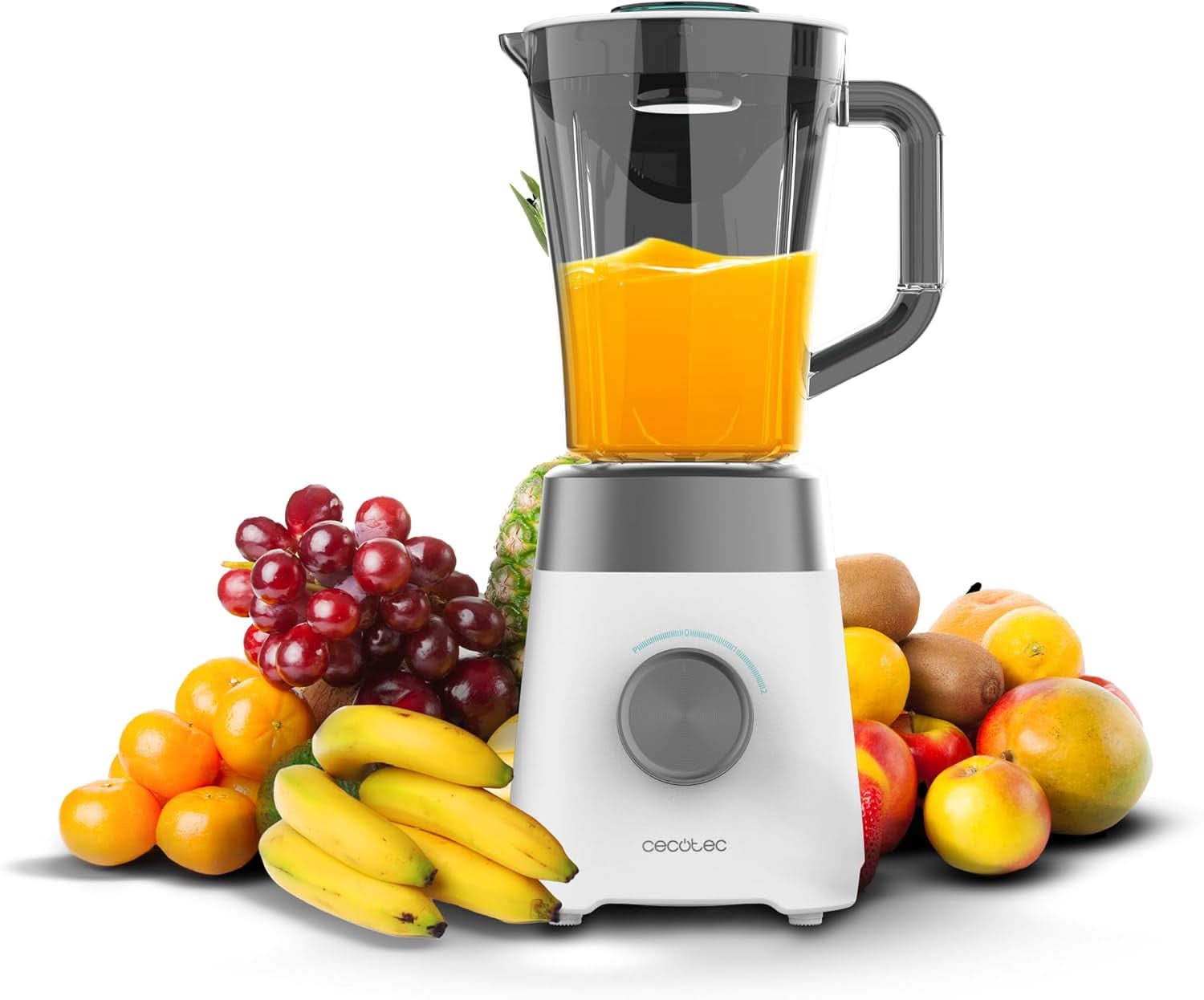 Cecotec Standmixer Power Zwart Titanium 2200MAX Glad, 2200 W Maximale Leistung, 6 Klingen Aus Edelstahl, Ice-Crush-Funktion, Turbo- en Smoothie-Funktion, Autoclean-Funktion Keuken Naty Shop Weiß 1300 W | 1,5 liter | Kunststof