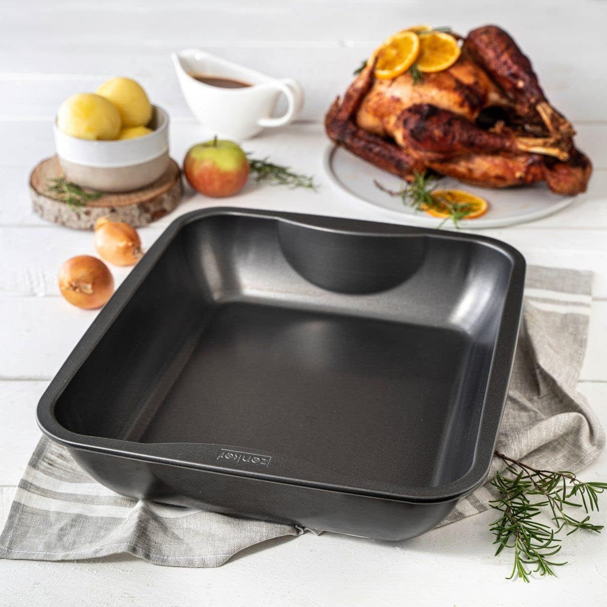Zenker Xxl-Brat- Und Auslaufform (40 X 8 X 34 Cm) SPECIAL COOKING, Rechteckige Ofenform Mit Antihaftbebeschichtung, Backblech Für Krosse Braten & Saftige Aufläufe (Farbe: Schwarz), Menge: 1 Stück Vormen en bakplaten Naty Shop