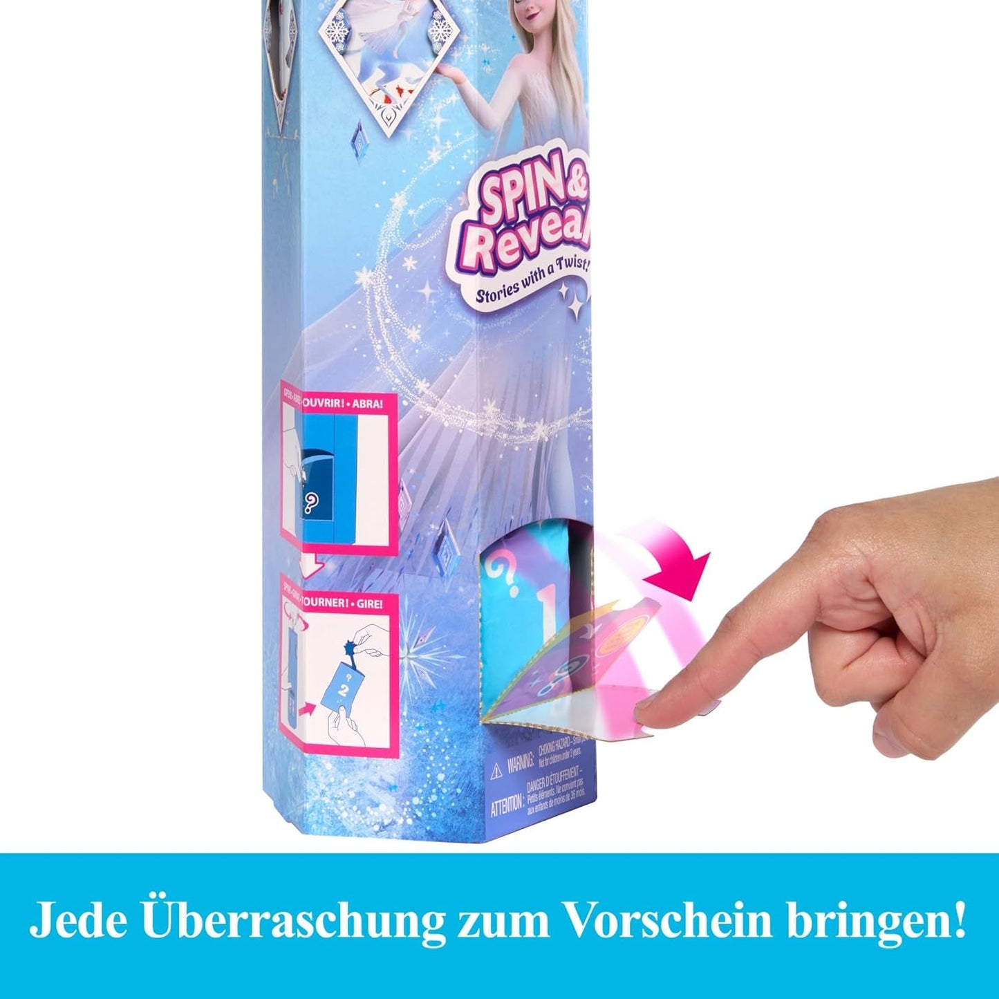 Mattel Disney The Ice Queen Elsa Fashion Doll Set, Spin & Reveal met 11 verrassingen, waaronder 5 accessoires, 5 stickers en een speelscène, geïnspireerd op de Disney-film HTG25 Naty Shop Dolls