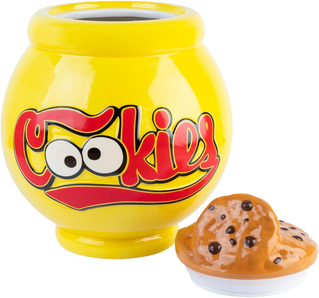 Grupo Erik Keramieken Koekjestrommel Sesamstraat Koekjesmonster - Koekjestrommel met Deksel Groot 21,0 x 27,0 x 22,0 cm Voorraadpot met Deksel Officiële Sesamstraat Merchandise Voedselbewaardozen Naty Shop