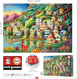 Educa - Puzzel 500 stukjes voor volwassenen | Kleurrijk dorp aan het meer, puzzel van 500 stukjes voor volwassenen en kinderen vanaf 11 jaar, landschapspuzzel, illustratie (19552) Puzzel Naty Shop
