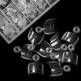 600 stuks ovale korte kunstnagels 12 maten halve dekking acryl valse nageltips kunstnagels voor manicure vrouwen salon doe-het-zelf (transparant)