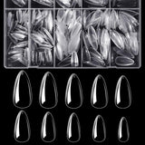 Btartbox Extra Korte Amandelnageltips - Volledige dekking Gel X Soft XS Gelnageltips - Voorgevormde semi-matte voor brede nagels Salon 320 stuks