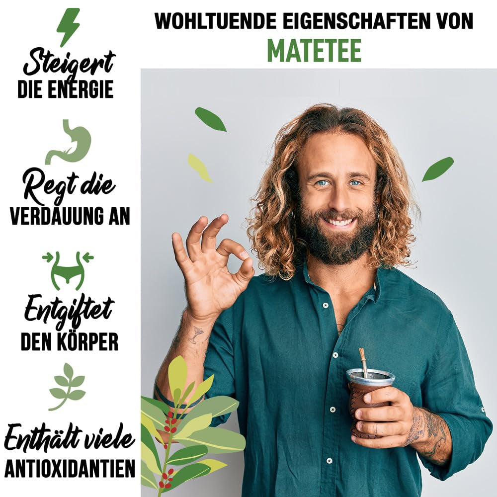 ORIGEENS BIO YERBA MATE THEE 1 KG - The Original I Ongebrand, bladeren, zonder stengels, stof en kruimels I Energieke en ontgiftende drank