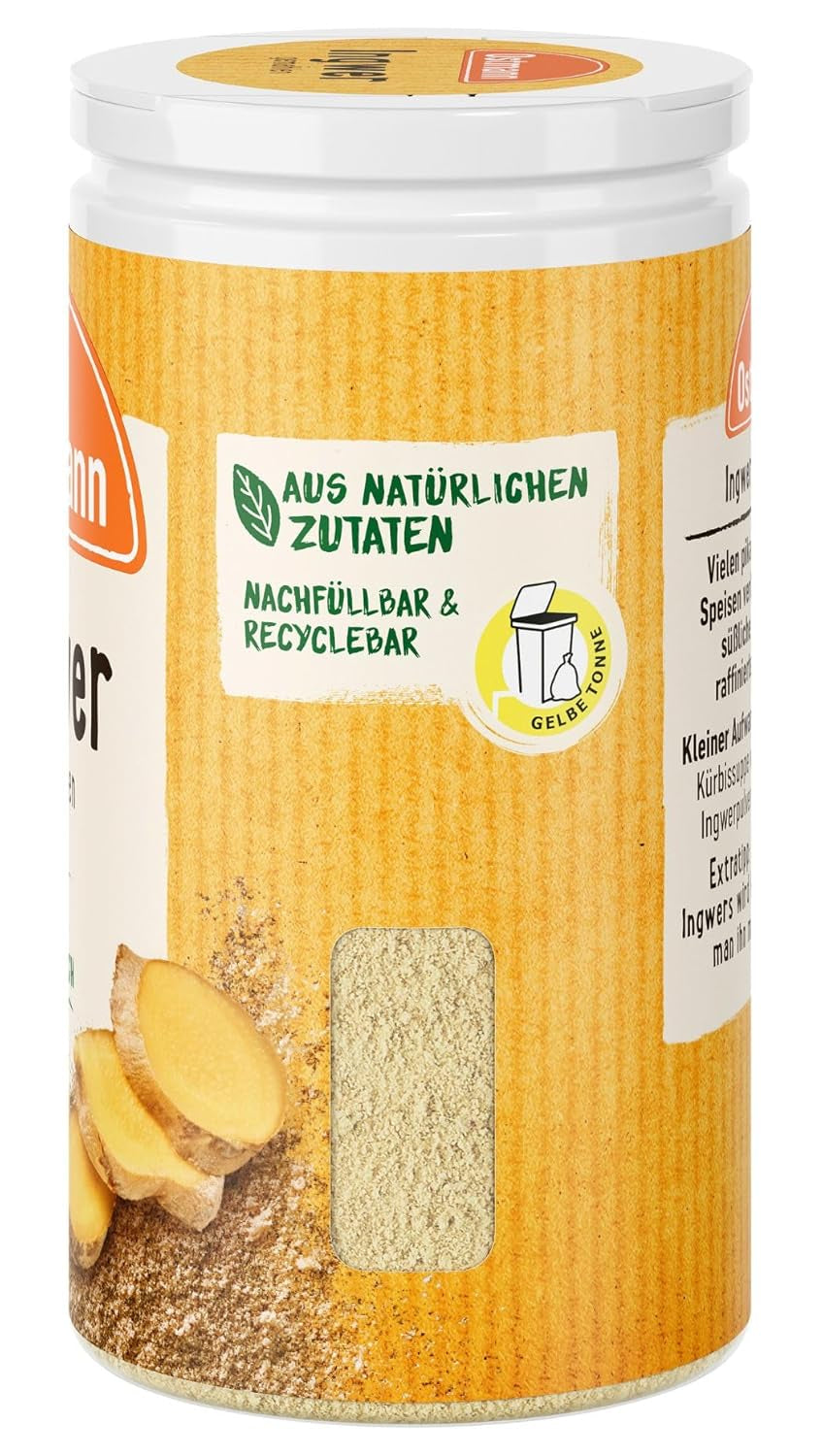 Ostmann Gewürze - Ingwer gemahlen | Nachfüllbare en recycleerbare verpakking | 30 g in de Streudose