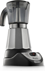 De'Longhi Alicia Plus EMKM6.B Moka Pot (360° draaibaar, 550 W) Zilver-zwart