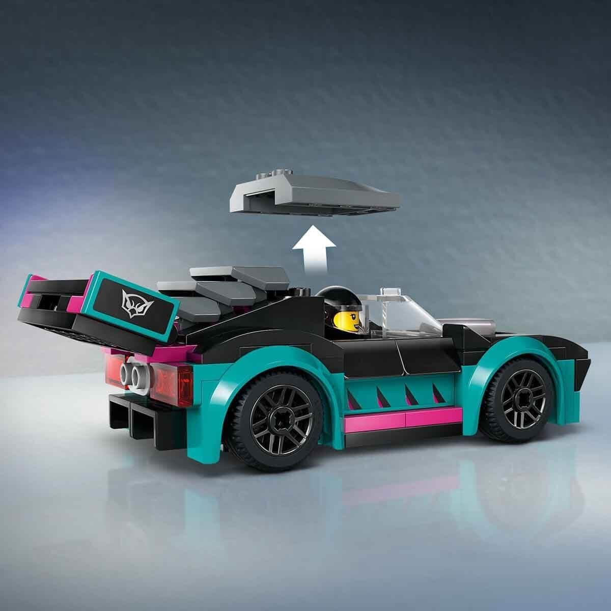 LEGO City Autotransporter met raceauto, speelgoedtruck met verstelbare laadklep en raceauto, bouwset met 2 minifiguren, coureur en vrachtwagenchauffeur, voor kinderen vanaf 6 jaar 60406 Bouwsets Besuche den LEGO-Store