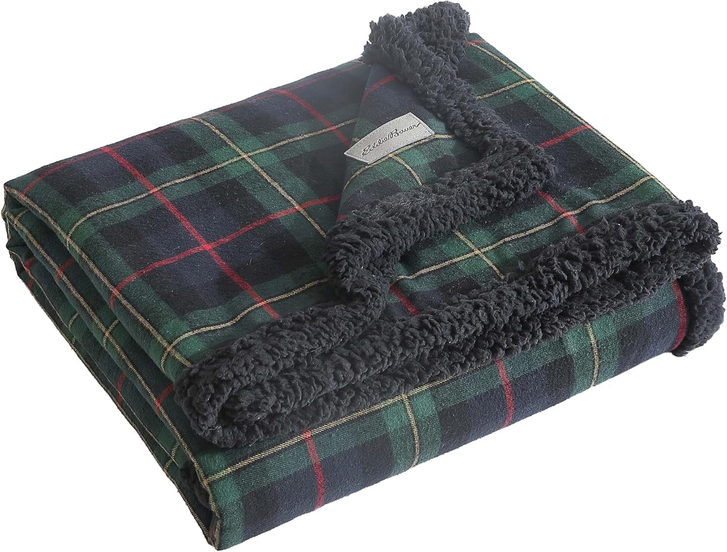 Eddie Bauer Deken, katoenflanel, woondecoratie, omkeerbaar, Sherpa beddengoed, grenen ruit, spreien en quilts Naty Shop