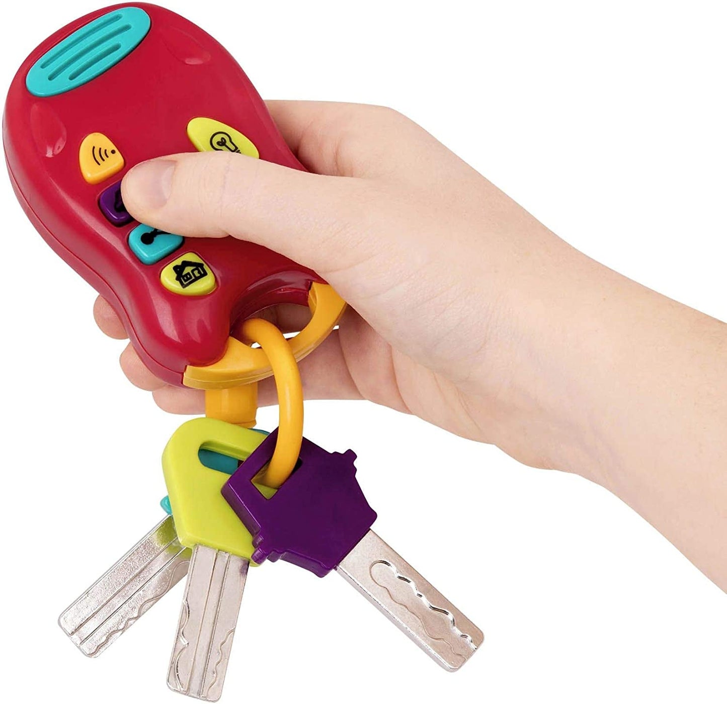Battat toy key baby speelgoed - Kleurrijke autosleutel sleutelhanger met licht en geluid voor kinderen vanaf 10 maanden Bebe Toys Naty Shop