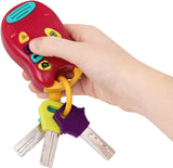 Battat toy key baby speelgoed - Kleurrijke autosleutel sleutelhanger met licht en geluid voor kinderen vanaf 10 maanden Bebe Toys Naty Shop