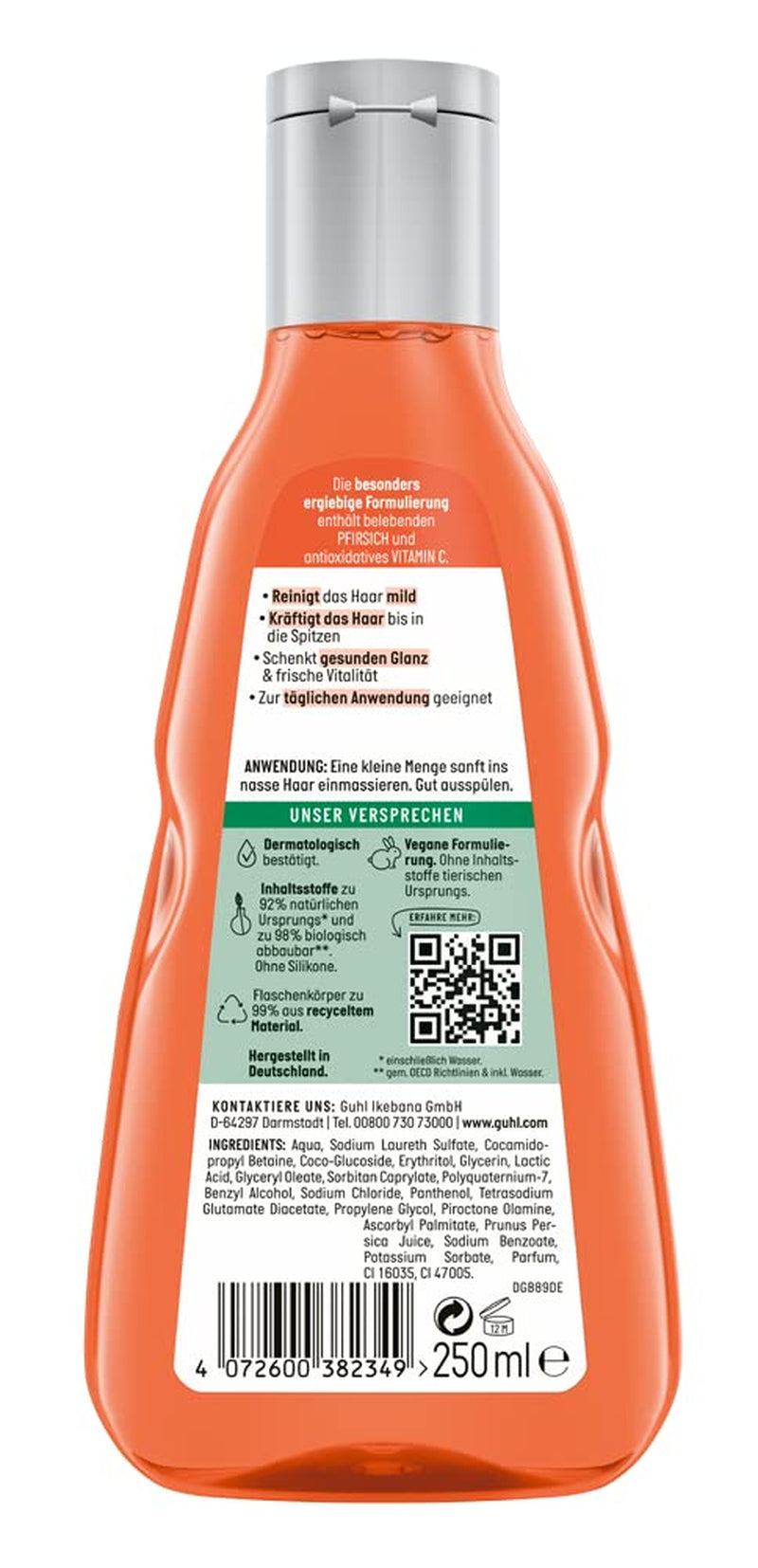 Guhl Fris & Fruitige Shampoo - Inhoud: 250 Ml - Haartype: Normaal Douche en bad Guhl
