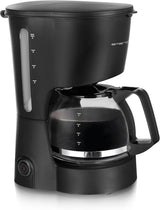 Emerio CME-122933, Filterkoffiezetapparaat, 1,25L voor maximaal 10 koppen verse koffie, permanent uitneembaar filter, antidruppelfunctie, glazen karaf, automatische uitschakeling, 1000 watt, zwart/zilver