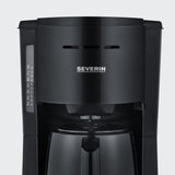 SEVERIN Filterkoffiezetapparaat met thermische karaf, koffiezetapparaat voor maximaal 8 kopjes, aantrekkelijk filterapparaat met geïsoleerde karaf, zwart, 1 liter, KA 9306