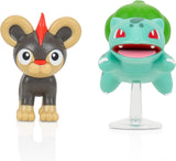 Pokémon PKW3583 - Battle Figure Pack - Leufeo & Bisasam, Officiële gedetailleerde figuren, elk 5 cm Actiefiguren Naty Shop