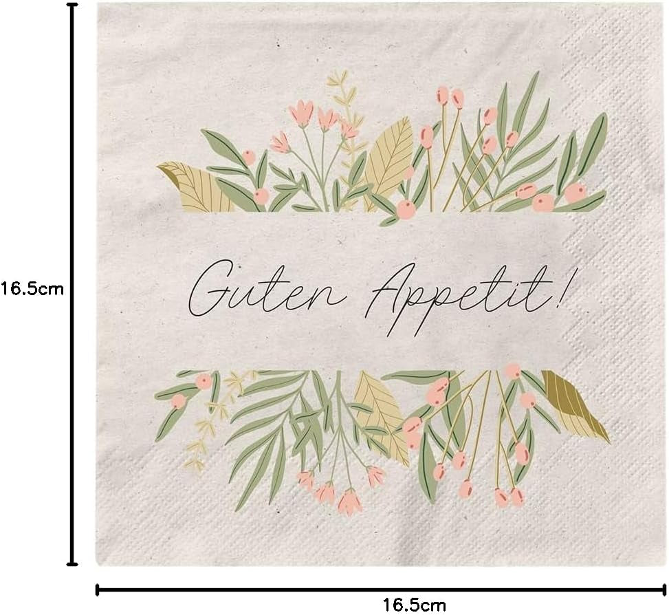 Grafik Werkstatt Servetten Mit Spruch Groß | 20 stuks | 16,5 x 16,5 cm | Grijs | Eet smakelijk!