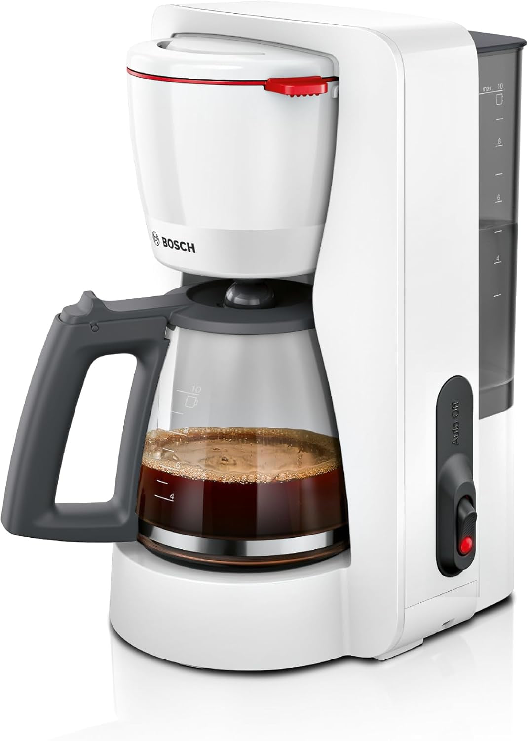 Bosch MyMoment TKA2M113 Filter-espressomachine, glazen karaf van 1,25 liter, 10-15 kopjes, warmhoudfunctie van 40 minuten, antidruppelsysteem, roterende filterhouder, afneembaar waterreservoir, 1200 watt, matzwart