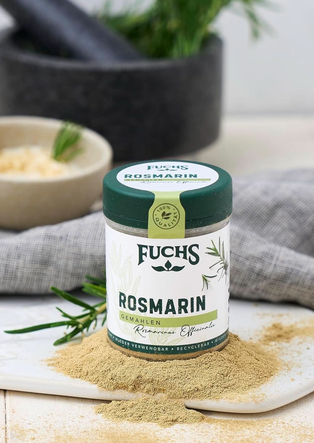 Fuchs - Gemalen Rozemarijn - Voor het op smaak brengen van vis, vlees en groenten, 30 gram Condimente Naty Shop