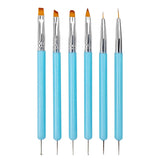 6 Stück Doppel-Ende Nagel Pinsel, Nageldesign Pinsel, Doppel-Ende Nail Art Pinsel Kit Professionelle Maniküre Werkzeuge Kit (Zwart)