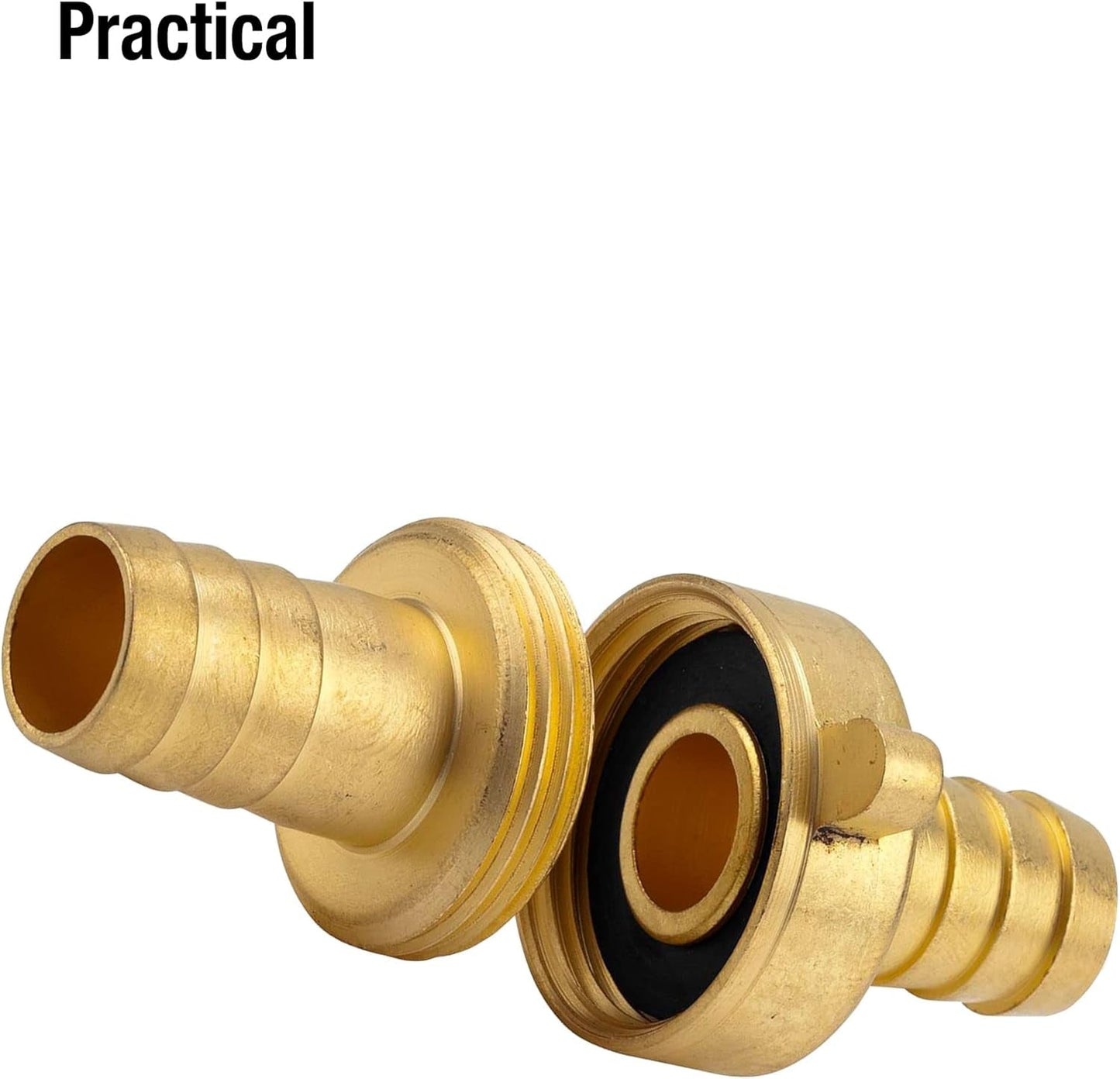 Gardena messing slangkoppeling, 3-delig: slangverlengkoppeling, 26,5 mm (G 3/4 inch) schroefdraad, voor 13 mm (1/2 inch) slangen (7151-20)