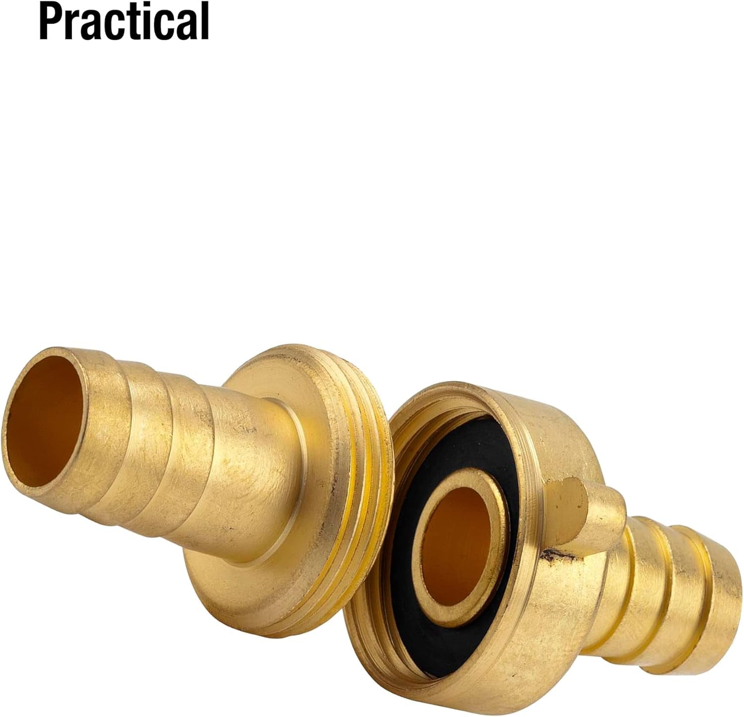 Gardena messing slangkoppeling, 3-delig: slangverlengkoppeling, 26,5 mm (G 3/4 inch) schroefdraad, voor 13 mm (1/2 inch) slangen (7151-20)