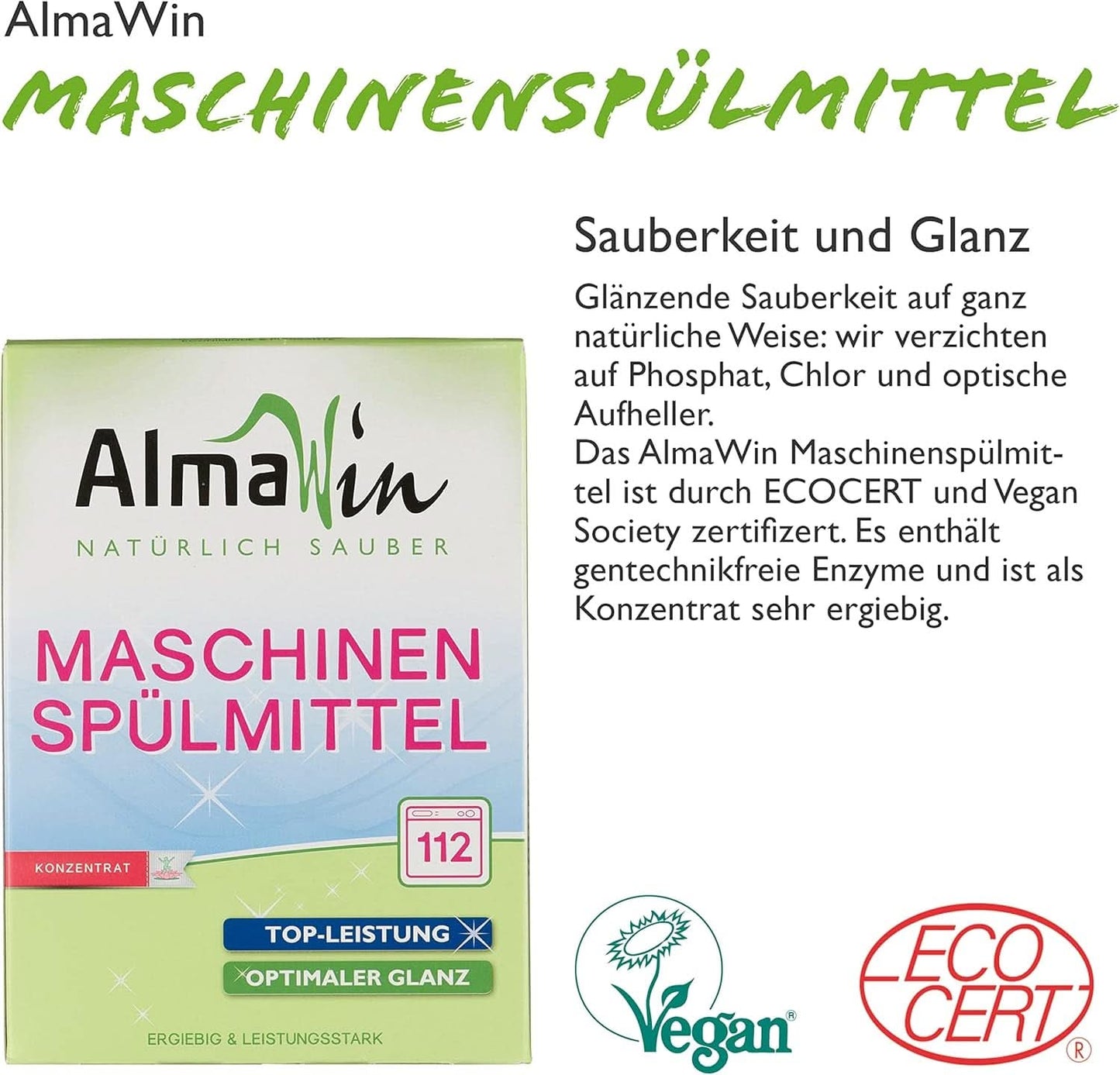 Almawin eco, vaatwaspoeder 2,8kg, 112 wasbeurten, doseerbaar voor verschillende hoeveelheden vaat Naty Shop