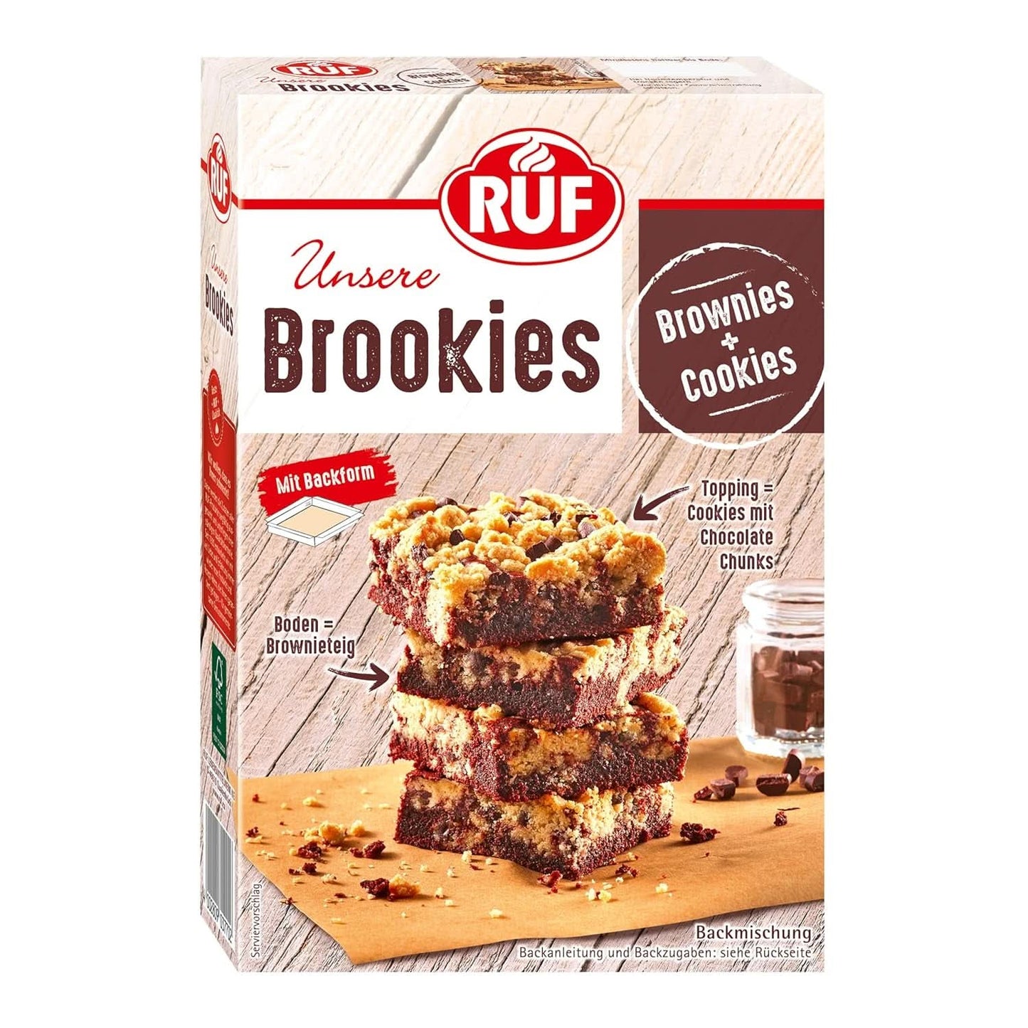 RUF Brookies, bramenmix en koekjes, 460 gram Naty Shop Kitchen 460 gram Brookies