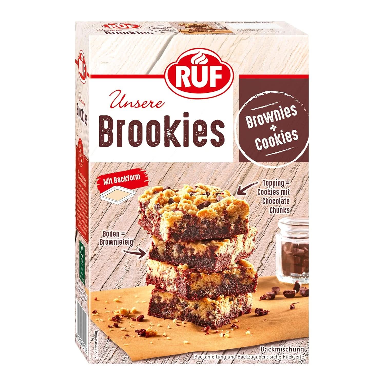 RUF Brookies, bramenmix en koekjes, 460 gram Naty Shop Kitchen 460 gram Brookies