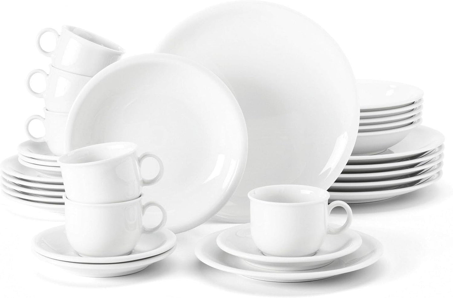 Seltmann Weiden 001.716175 Compact Wit 30-delige serviesset, wit/eenvoudig