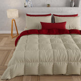 PETTI Artigiani Italiani - Tweepersoonsbed winterdekbed, maxi, monochroom, dubbelzijdig, wit, grijs, 100% Made in Italy Dekbedden en quilts Naty Shop Bordeaux taupe Una Piazza E Mezza