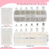 5820 Stück Strasssteine ​​​​Nägel, Glitzersteine ​​​​Nägel en Halbrunde Perlen, AB Kristall Rhinestones, Flatback Nagel Steine ​​​​Mit Pinzette en Stift Für Nagel/Diy (Mehrere Größen en Farben)