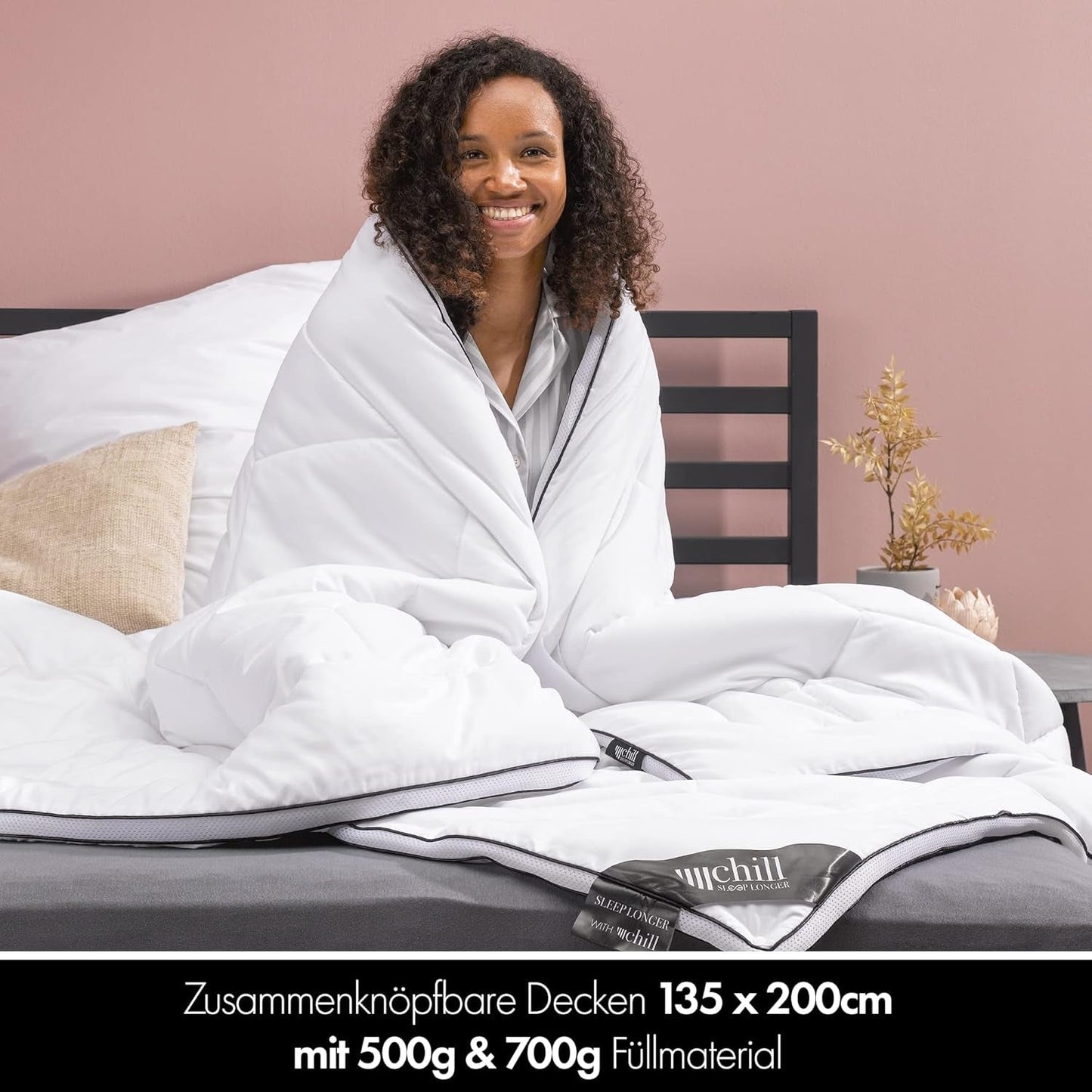 4 Seizoenen Quilt 135X200-2 in 1 All-Season Quilt 135X200 - Ademend, wasbaar en veganistisch dekbed - Duo-quilt met comfortband om te slapen - 500G & 700G Vullingquilts en quilts Naty Shop
