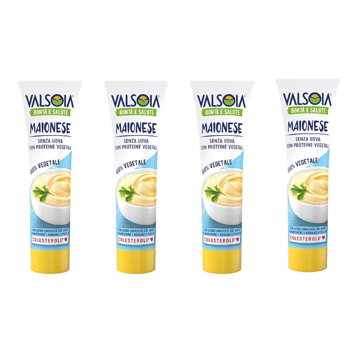 Eivrije plantaardige sojamayonaise, ideaal voor veganisten en vegetariërs, veelzijdig in de keuken, 4 x 150 ml